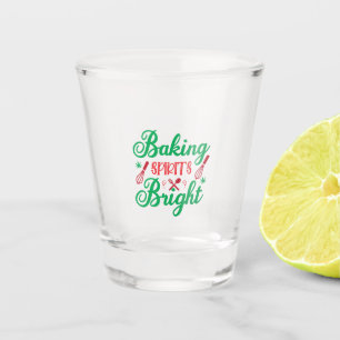 Merry Xmas Baking Spirits Bright Shot Glass