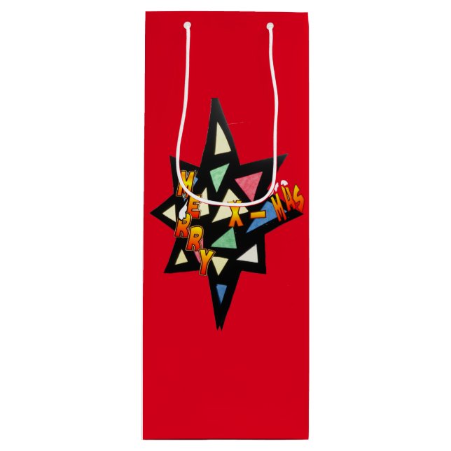 Merry Xmas Big Star Cust. Wine Bag (Front)