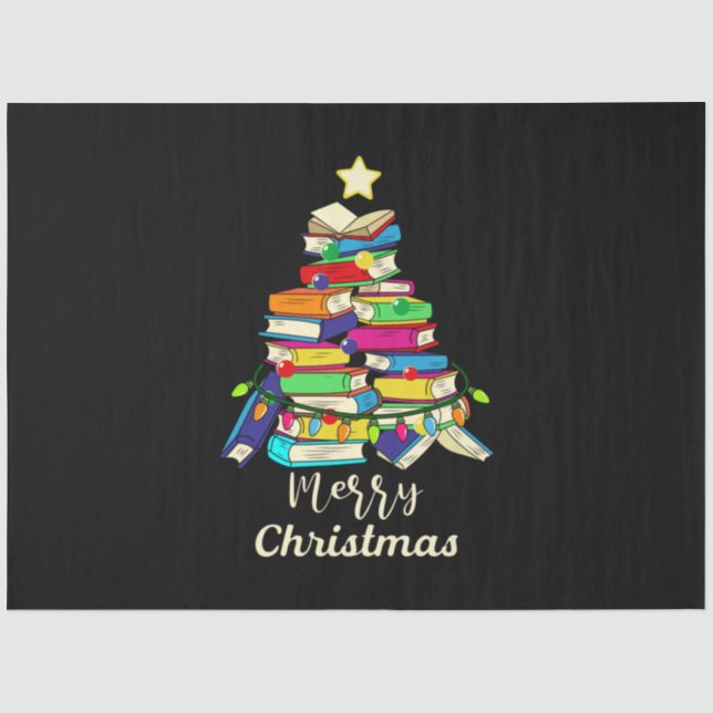 Merry Xmas Book Christmas Tree Tissue Paper (Front)