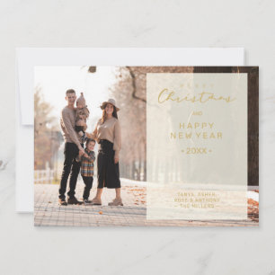 Merry Xmas Calligraphy Transparency Overlay Photo Card