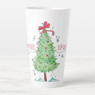 Merry Xmas Christmas Tree Latte Mug