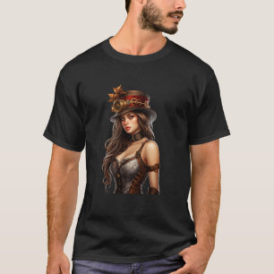 Merry xmas christmas watercolor lady steampunk san T-Shirt