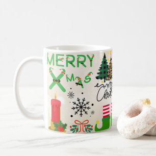 merry Xmas Christmas with Candy Canes Gifts Coffee Mug