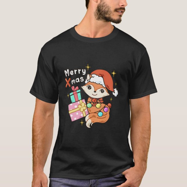 Merry Xmas Cute Holiday Design T-Shirt (Front)