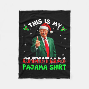 Merry Xmas Donald Trump Santa This Is My Christmas Fleece Blanket
