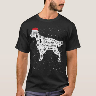 Merry Xmas English Setter Dog Christmas T-Shirt