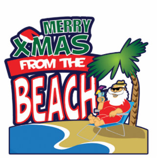 MERRY XMAS FROM THE BEACH 2x3 photo sculpture