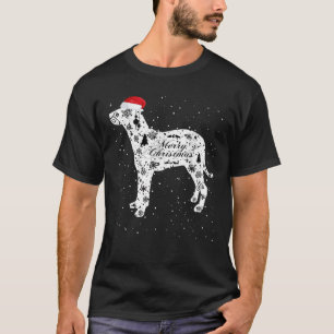 Merry Xmas Grand Anglo Francais Blanc Noir Dog Chr T-Shirt