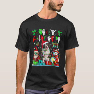 Merry Xmas Hands Sign Language Santa Border Collie T-Shirt