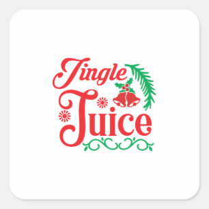 Merry Xmas Happy Jingle Juice Square Sticker