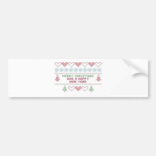 merry xmas happy new year bumper sticker (Front)