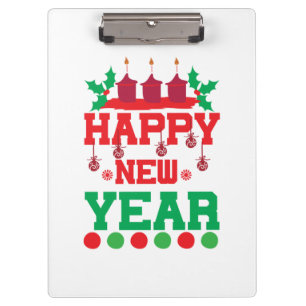 Merry Xmas Happy New Year Clipboard
