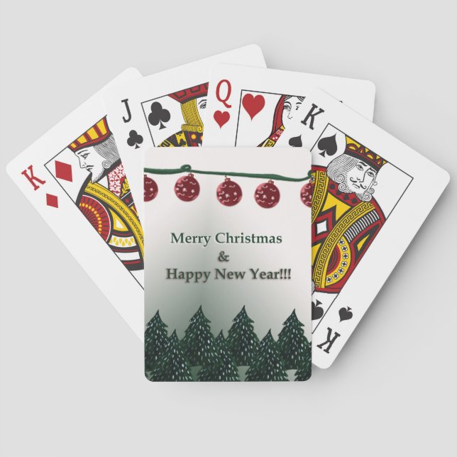 Merry Xmas, Happy New year Playing Cards (Back)