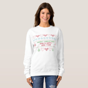 merry xmas happy new year womens sweatshirt