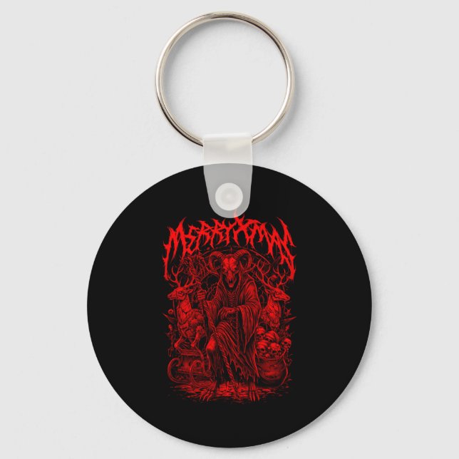 Merry Xmas Heavy Metal Band Parody Death Metal Vin Key Ring (Front)