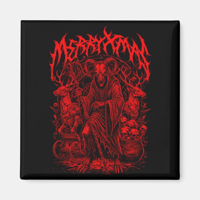 Merry Xmas Heavy Metal Band Parody Death Metal Vin Magnet (Front)