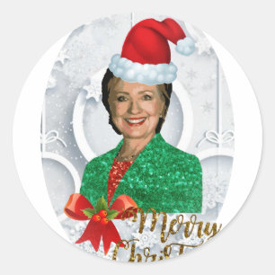 merry xmas Hillary clinton Classic Round Sticker