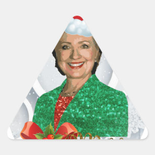 merry xmas Hillary clinton Triangle Sticker