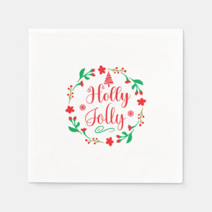Merry Xmas Holly Jolly Napkin