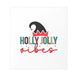 Merry Xmas Holly Jolly Vibes Notepad