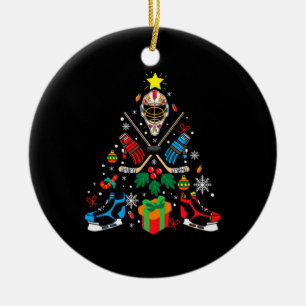 Merry Xmas Ice Hockey Christmas Tree Ceramic Tree Decoration