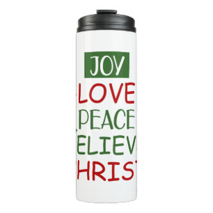 Merry Xmas Joy Love Peace Believe Thermal Tumbler