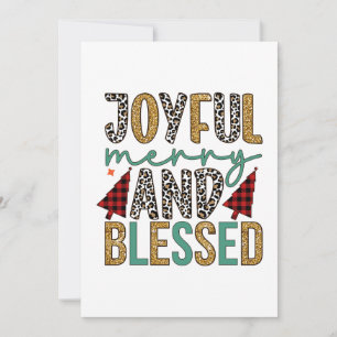 Merry Xmas Joyful Merry And Blessed Holiday Card