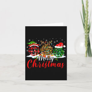 Merry Xmas Leopard Plaid Santa Elf Reindeer Volley Card
