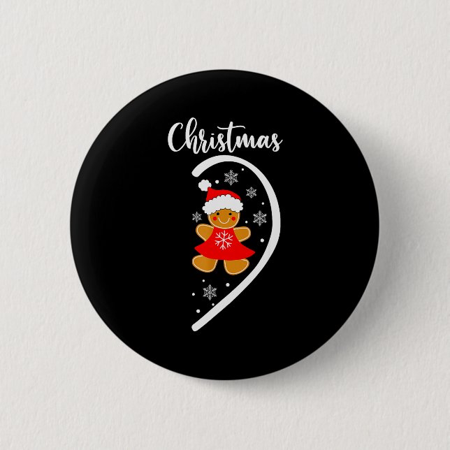 Merry Xmas Matching Christmas Pajama Black Crew Ne 6 Cm Round Badge (Front)