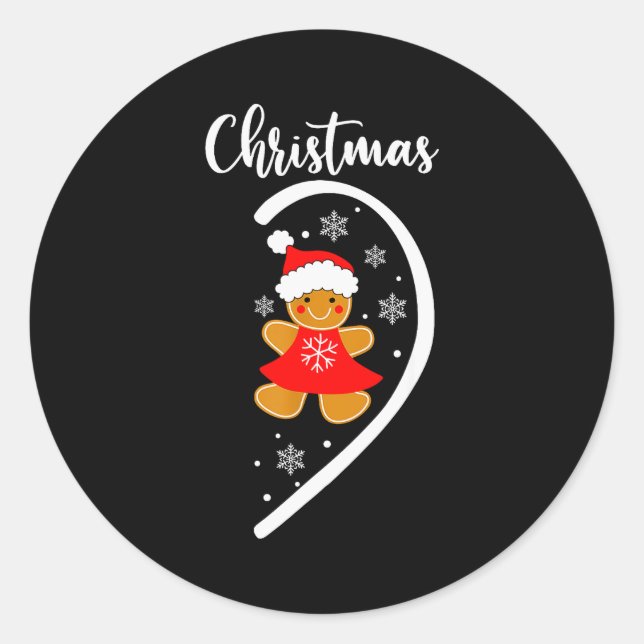 Merry Xmas Matching Christmas Pajama Black Crew Ne Classic Round Sticker (Front)