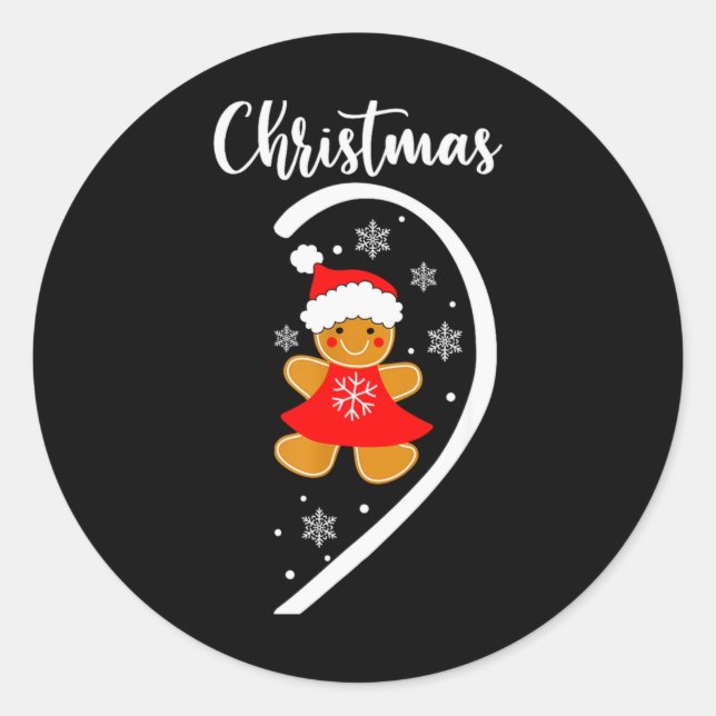 Merry Xmas Matching Christmas Pajama Black Crew Ne Classic Round Sticker (Front)