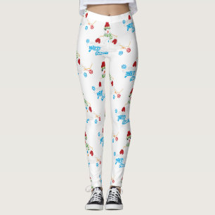 merry xmas melting snowman leggings