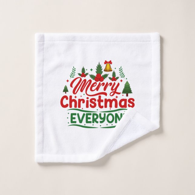 Merry Xmas Merry Christmas Everyones Wash Cloth (Wash Cloth)