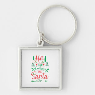 Merry Xmas Milk And Cookies For Santa Key Ring