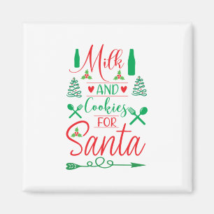Merry Xmas Milk And Cookies For Santa Magnet