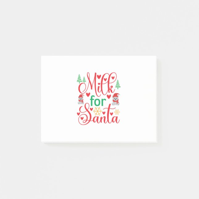 Merry Xmas Milk For Santa Post-it Notes (Front)