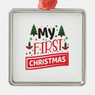 Merry Xmas My First Christmas Metal Tree Decoration