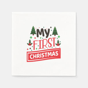 Merry Xmas My First Christmas Napkin