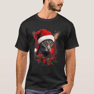 Merry Xmas Oriental Shorthair Cat Christmas Funny T-Shirt