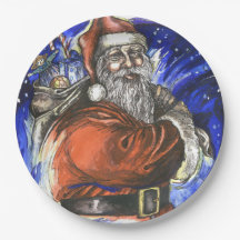 "Merry Xmas", Paper Plates 9" x 9"