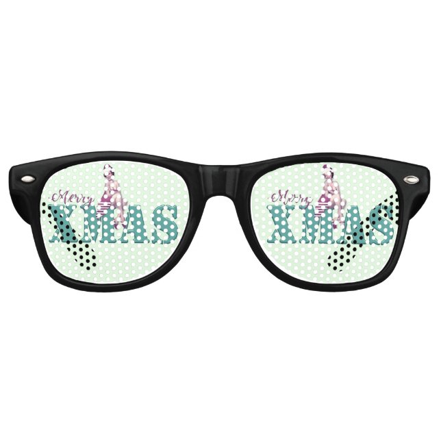 Merry XMAS! Pin-Up Christmass party shade Retro Sunglasses (Front)