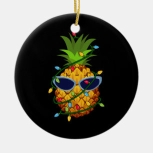 Merry Xmas Pineapple Christmas Tree Lights Ceramic Tree Decoration