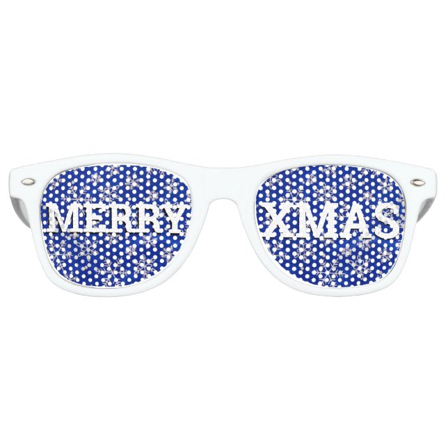 MERRY XMAS retro Shades / Fun Party Sunglasses (Front)