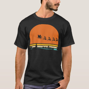 Merry Xmas Santa Reindeer Sleigh Retro Christmas S T-Shirt
