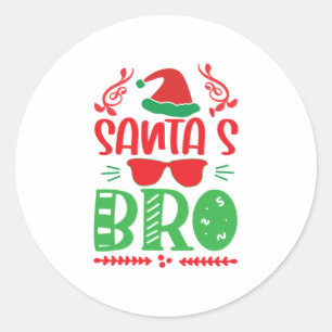 Merry Xmas Santas Brother Classic Round Sticker