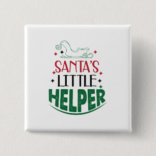 Merry Xmas Santas Little Helper 15 Cm Square Badge