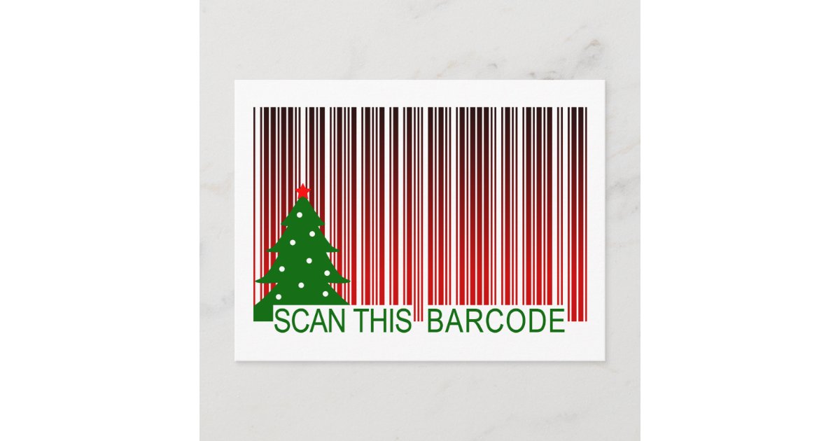 MERRY XMAS : scan this barcode Holiday Postcard | Zazzle.co.uk