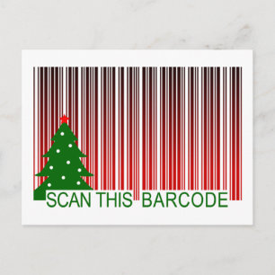 MERRY XMAS : scan this barcode Holiday Postcard