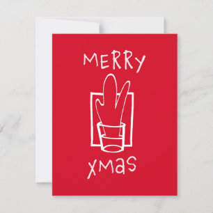 Merry Xmas Shot Glass Holiday Card