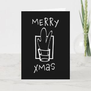 Merry Xmas Shot Glass Holiday Card